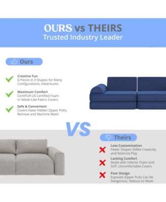 Conner Modular Play Couch For Kids With Convertible 6-Piece Design And Soft Foam Cushions