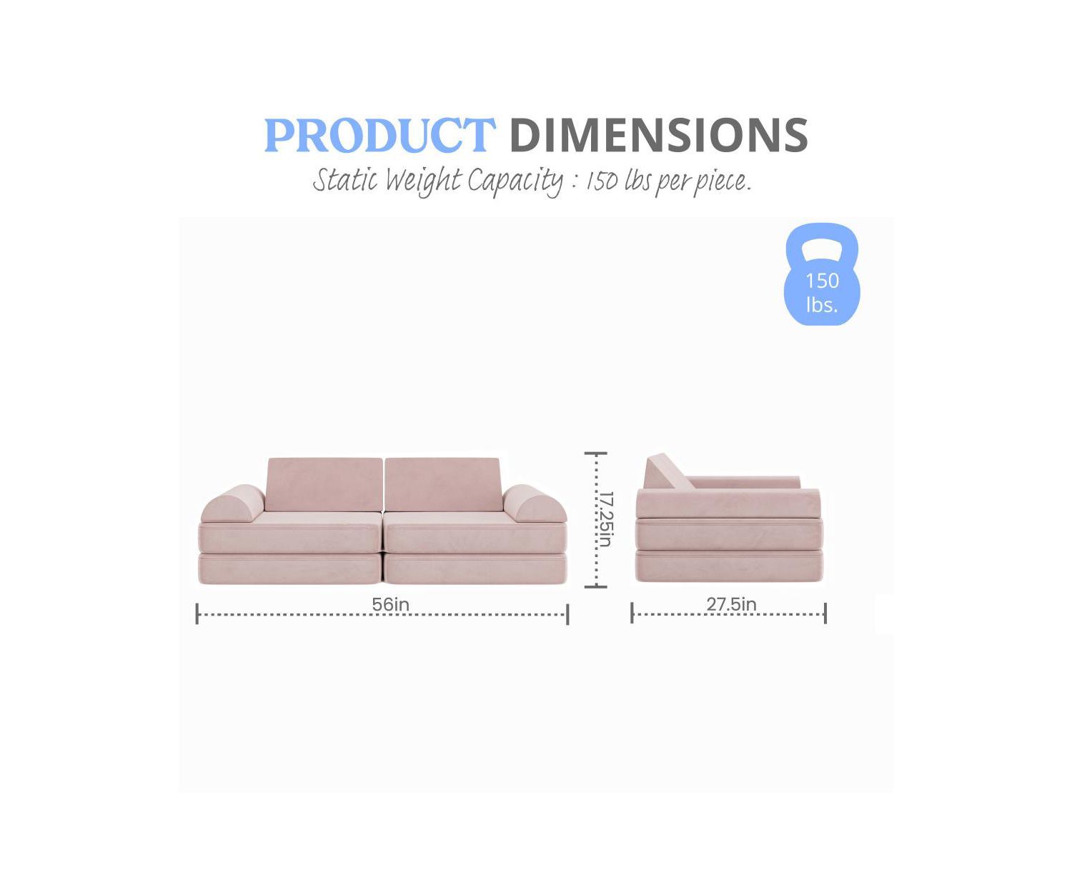Conner Modular Play Couch For Kids With Convertible 6-Piece Design And Soft Foam Cushions