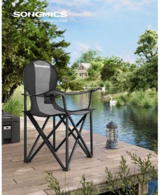 Heavy Duty Folding Camping Chair with Comfortable Sponge Seat and Cup Holder