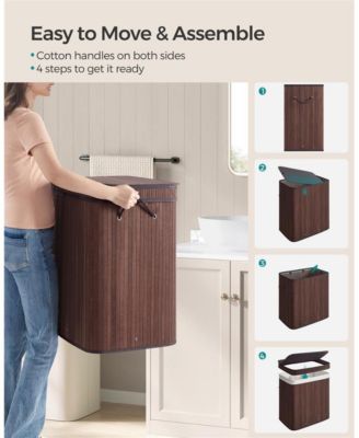 150L Laundry Hamper Dirty Clothes Storage Basket with Lid Liner and Handles