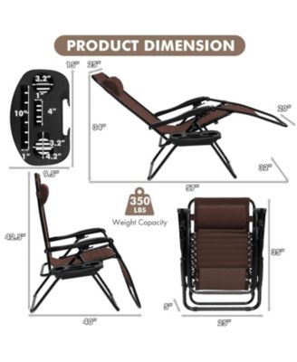 Outdoor Folding Zero Gravity Reclining Lounge Chair