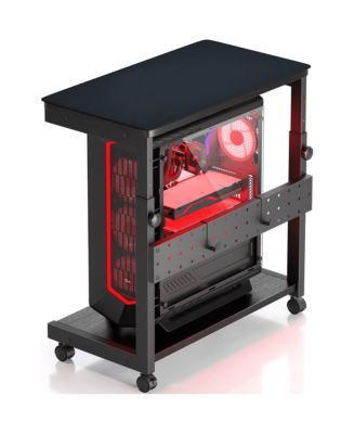 MR IRONSTONE Height Adjustable Computer Tower Stand, Mobile PC Stand 2 ...