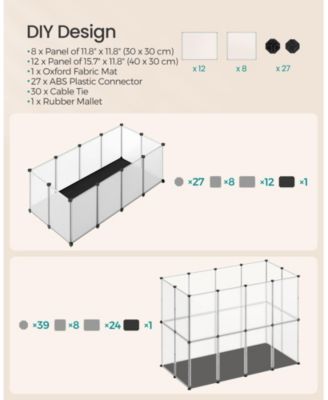 Portable Pet Playpen with Floor and Removable Oxford Fabric Mat for Indoor & Outdoor Use