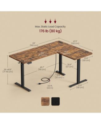 L-Shaped Electric Standing Desk – Height Adjustable Corner Desk with Power Outlets, Memory Function, Easy Assembly for Home Office & Gaming