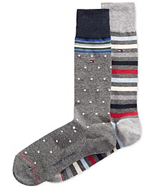 Men's 2-Pk. Print Pattern Trouser Socks