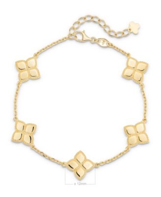 Clover Chain Bracelet in 14K Gold, 6.5 in adj to 7.5 in, approx. 5.1 grams