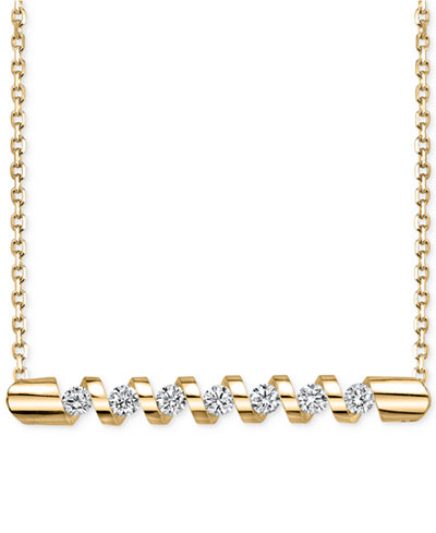 Sirena Energy Diamond Twist Bar Necklace (1/4 ct. t.w.) in 14k Gold or White Gold