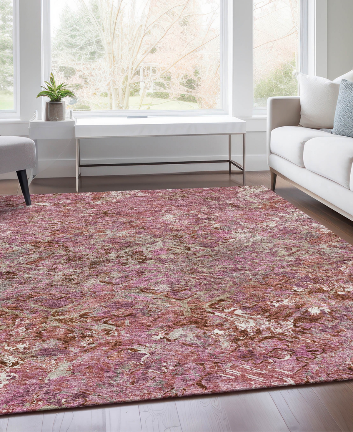 Addison Chantille Acn768 9'x12' Area Rug In Pink