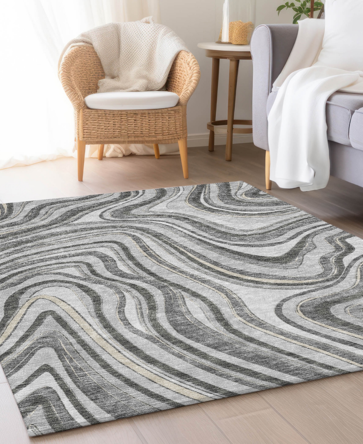 Addison Chantille Acn756 9'x12' Area Rug In Gray