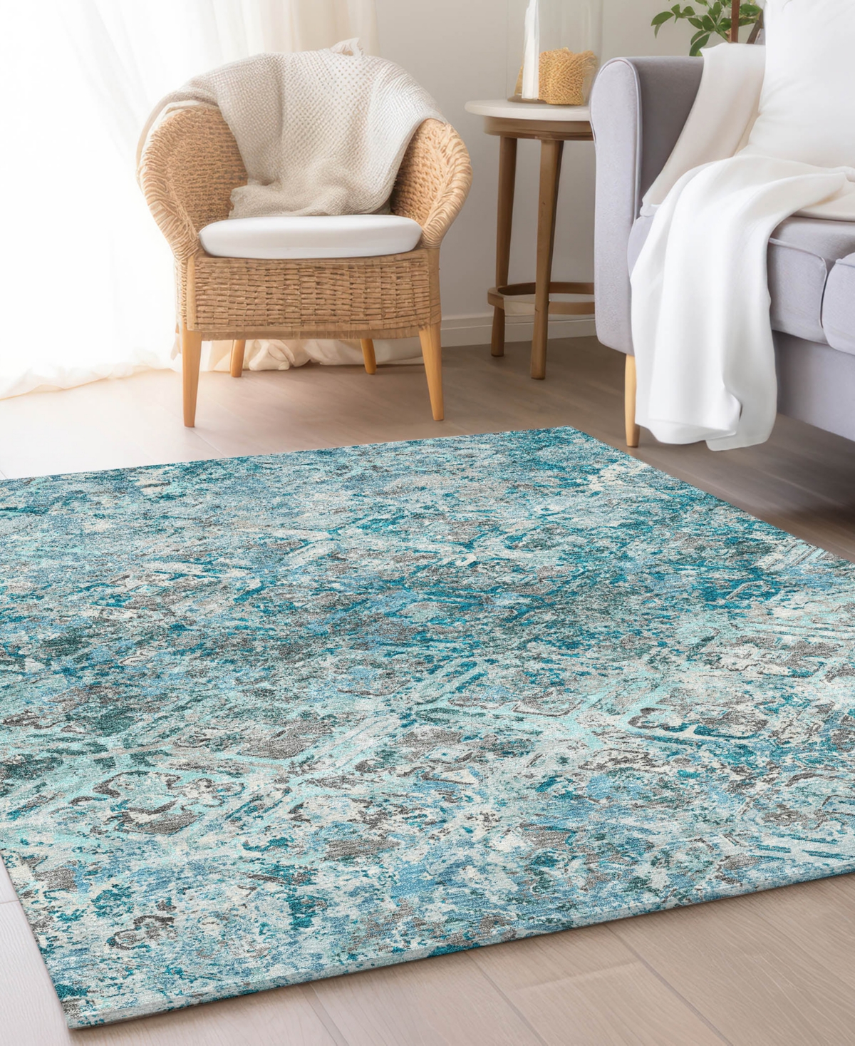 Addison Chantille Machine Washable Acn768 8'x10' Area Rug In Teal