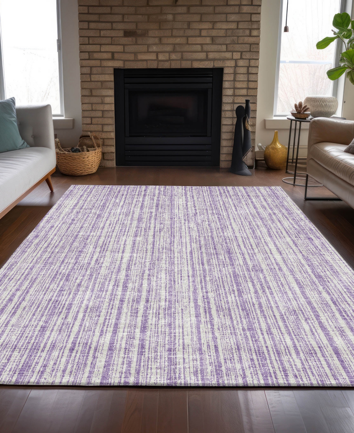 Addison Chantille Acn760 8'x10' Area Rug In Lavender