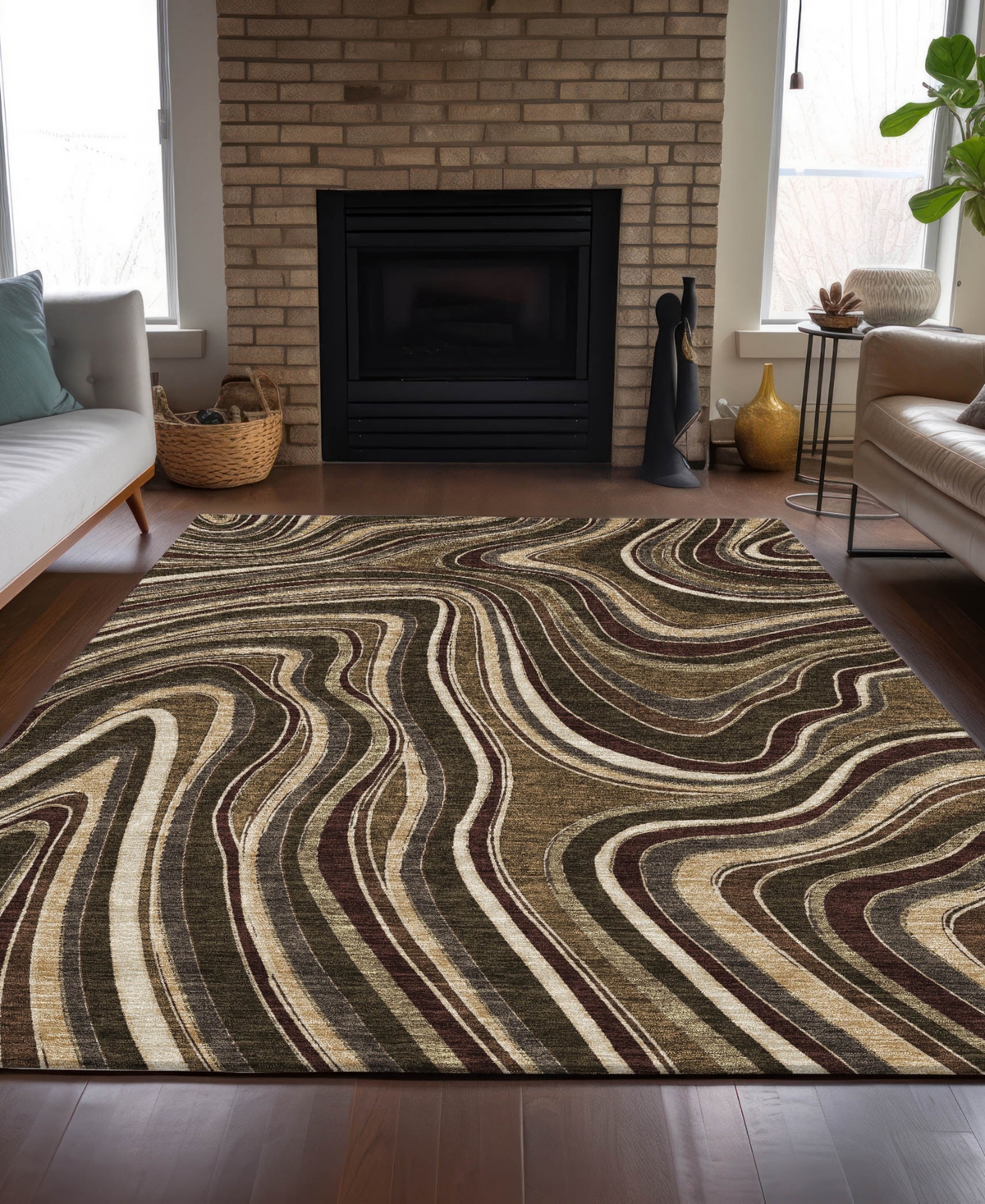 Addison Chantille Acn756 8'x10' Area Rug In Cocoa