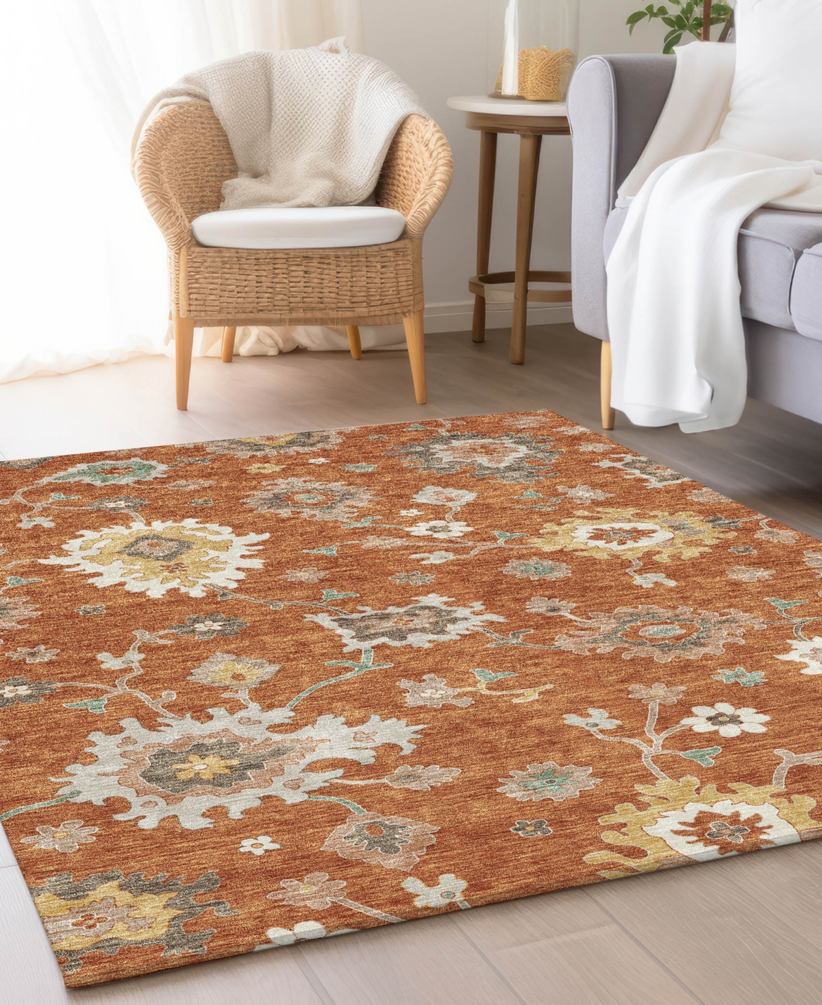 Addison Chantille Acn753 8'x10' Area Rug In Paprika