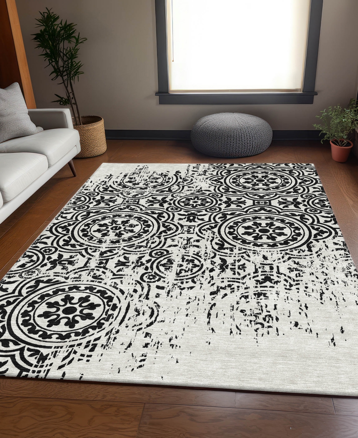 Addison Chantille Acn758 5'x7'6" Area Rug In Black