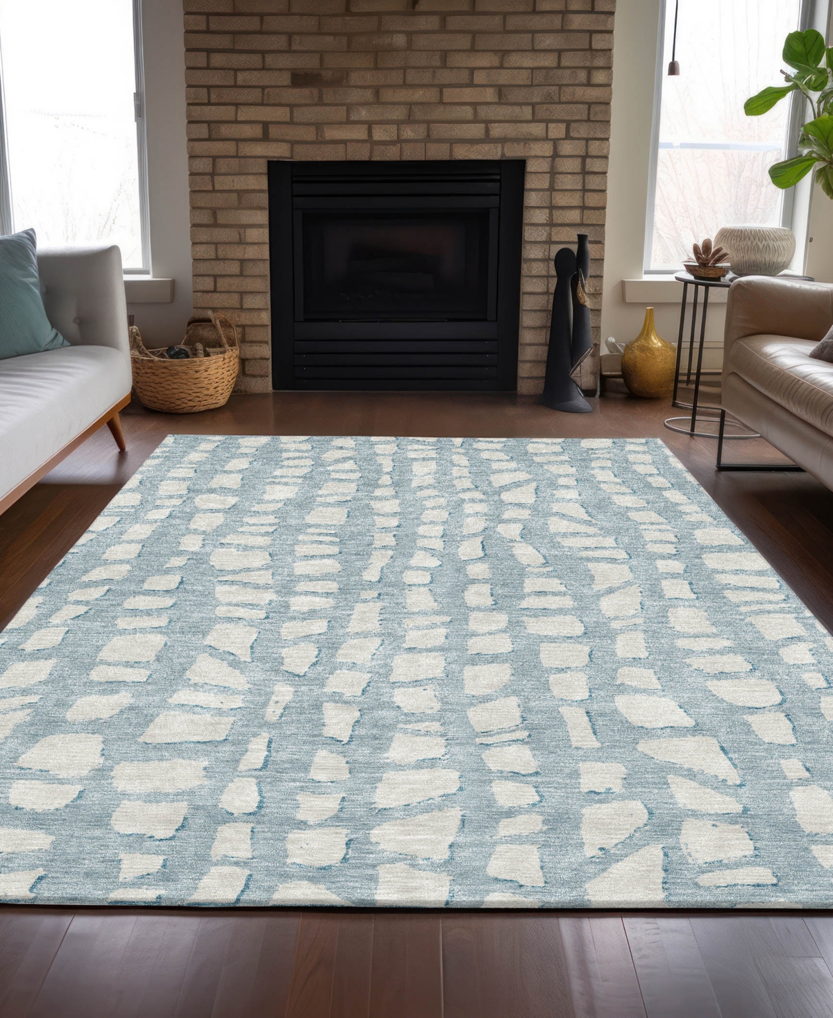 Addison Chantille Machine Washable Acn754 5'x7'6" Area Rug In Mist