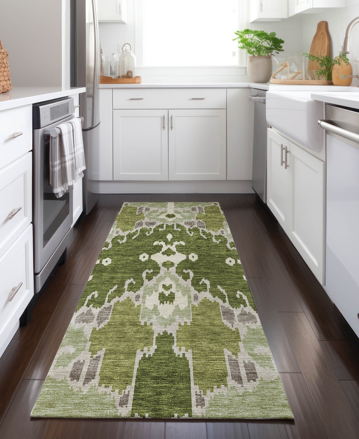 Addison Chantille Acn748 2'3"x7'6" Runner Area Rug In Olive