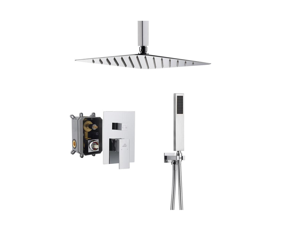 Complete Shower System with Rough-in Valve - Brushed nickel