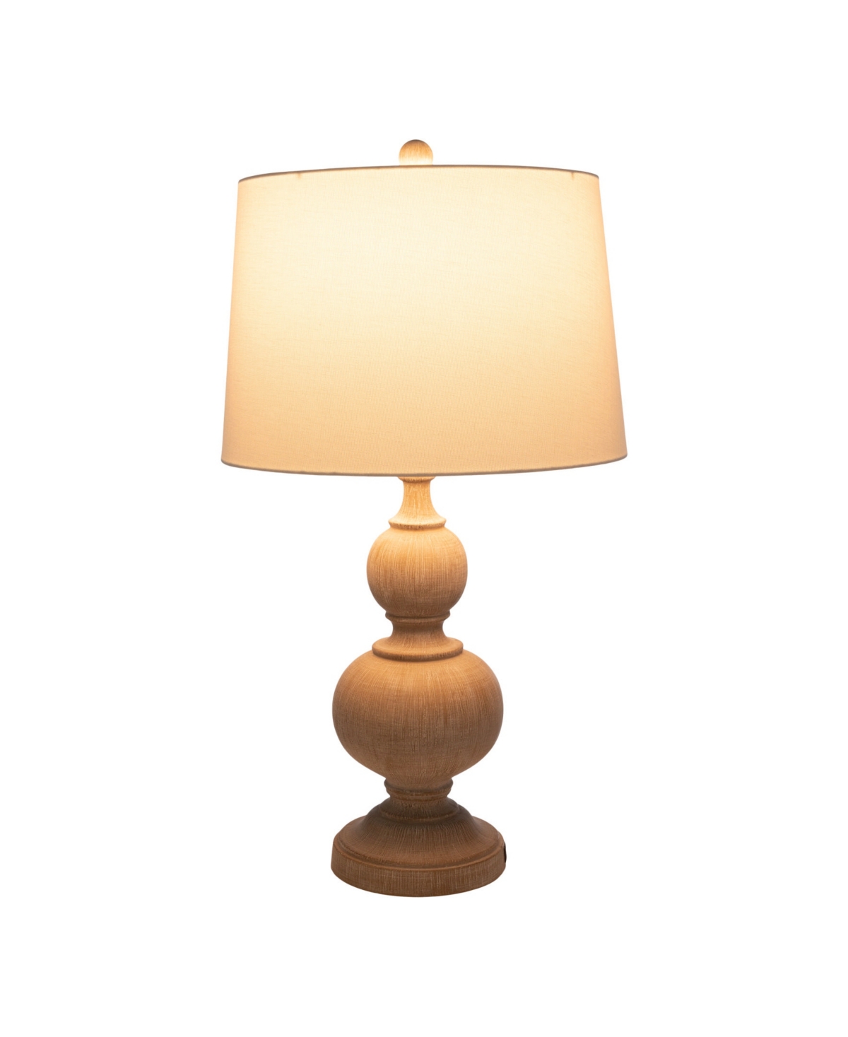 Lavish Home 27.17" Usb Charging Led Table Lamp Set In White Wash