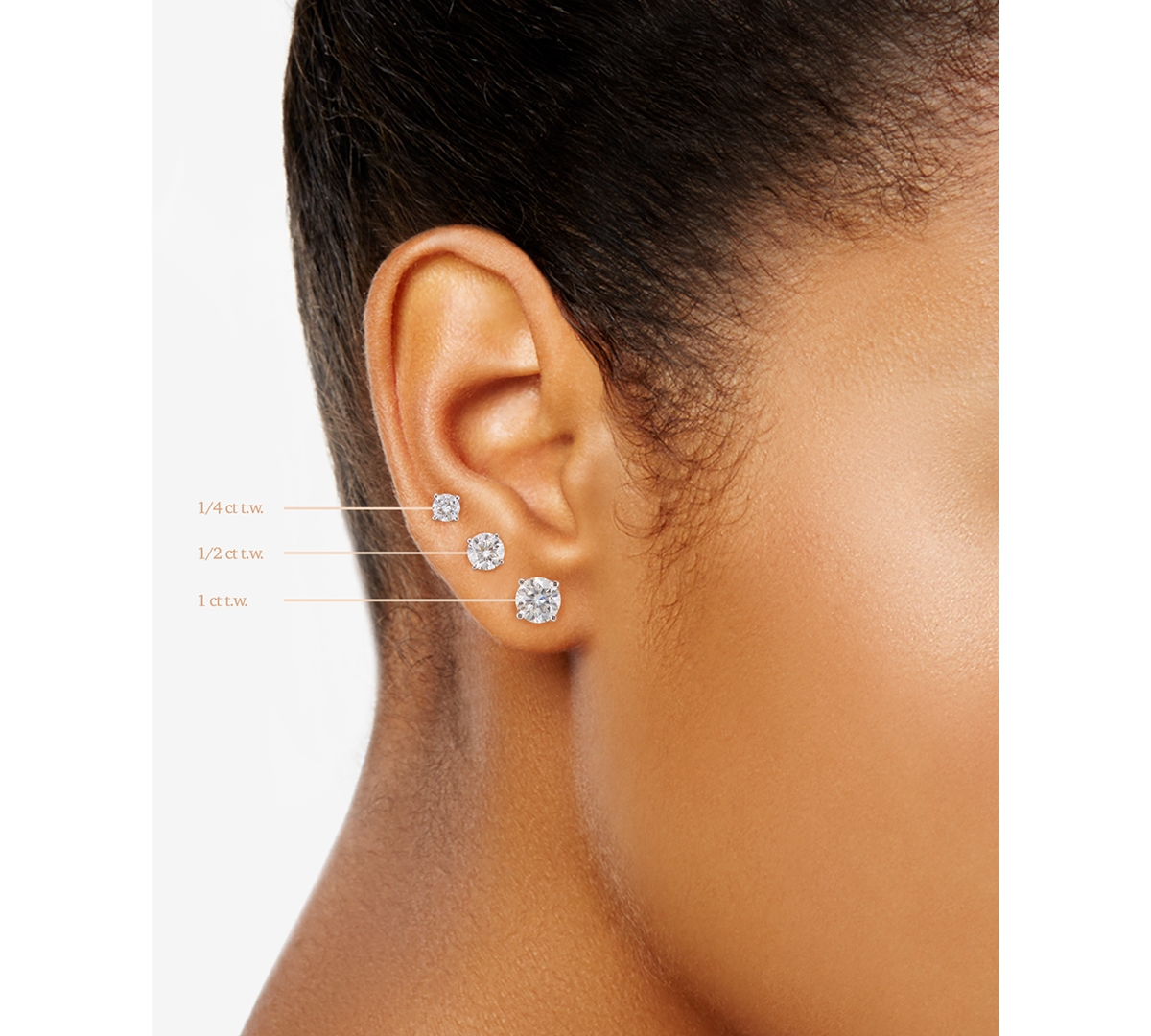 Grown With Love Igi Certified Lab Grown Diamond Single Stud Earring (1/4 ct. t.w.) in 14k White or Yellow Gold