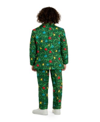 Big Boys Christmas Tree Light Up Suit Including Blazer, Pants and Clip-On-Tie