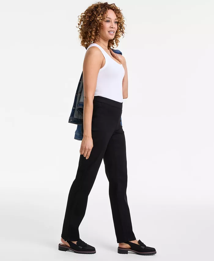 Women's Straight Leg Pull-On Jeans - thumbnail 7