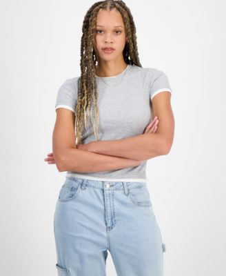 Hippie Rose - Juniors' Cropped Layered T-Shirt