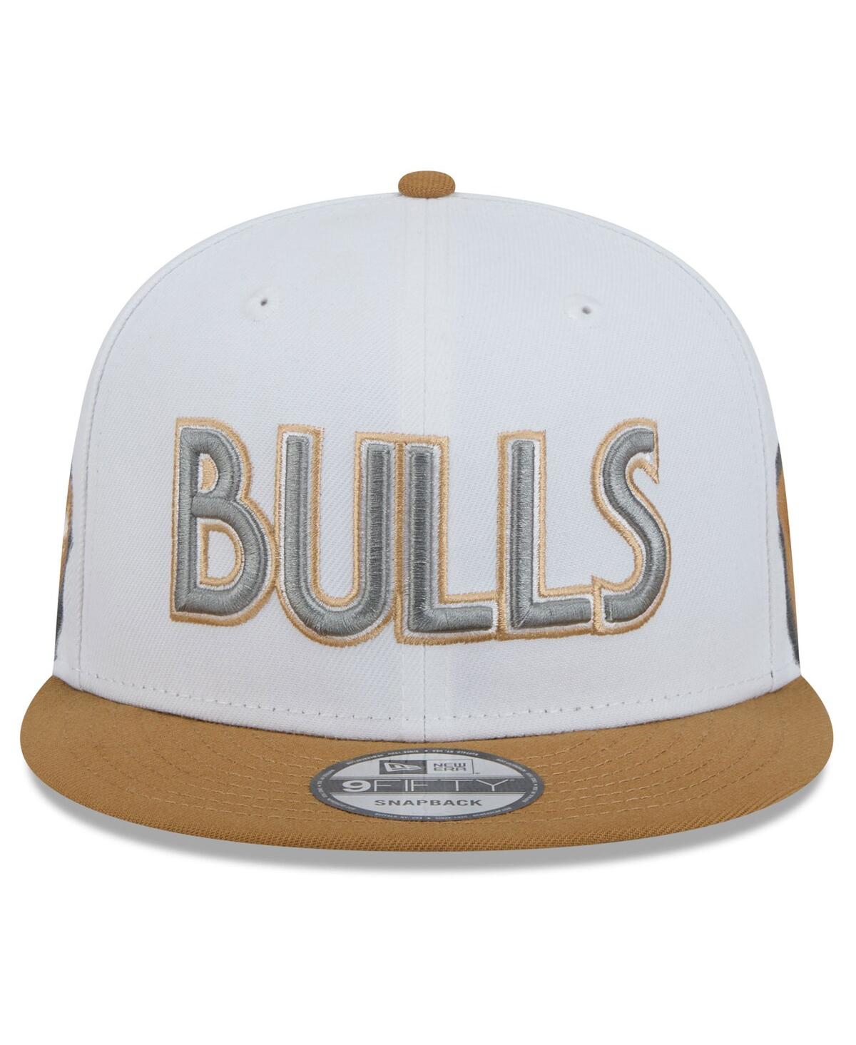 New Era Big Boys And Girls White Chicago Bulls 2024/25 City Edition 9fifty Snapback Hat In White,tan