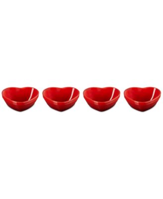 Stoneware Heart Mini Bowls, Set of 4