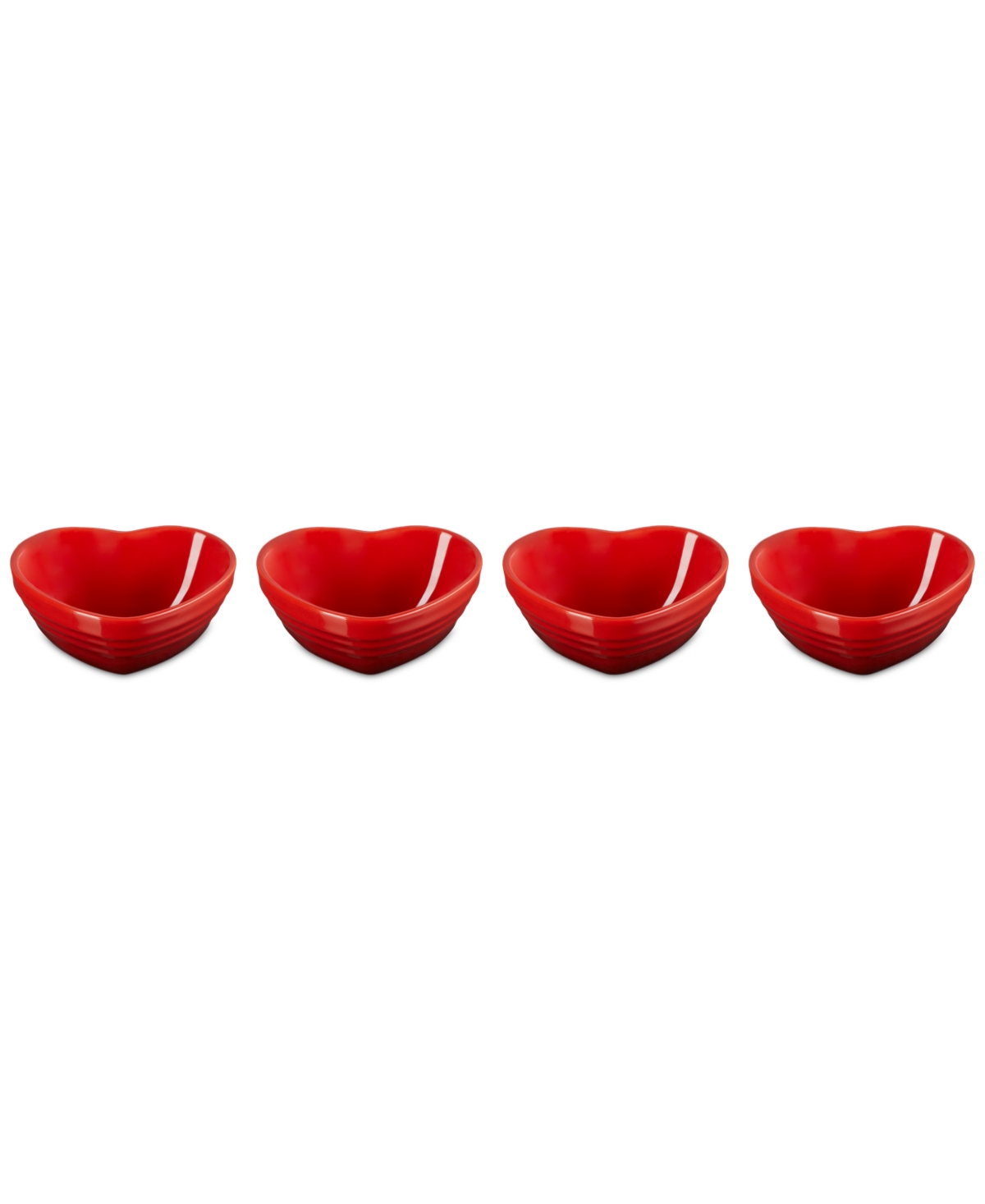 Le Creuset Stoneware Heart Mini Bowls, Set Of 4 In Cerise