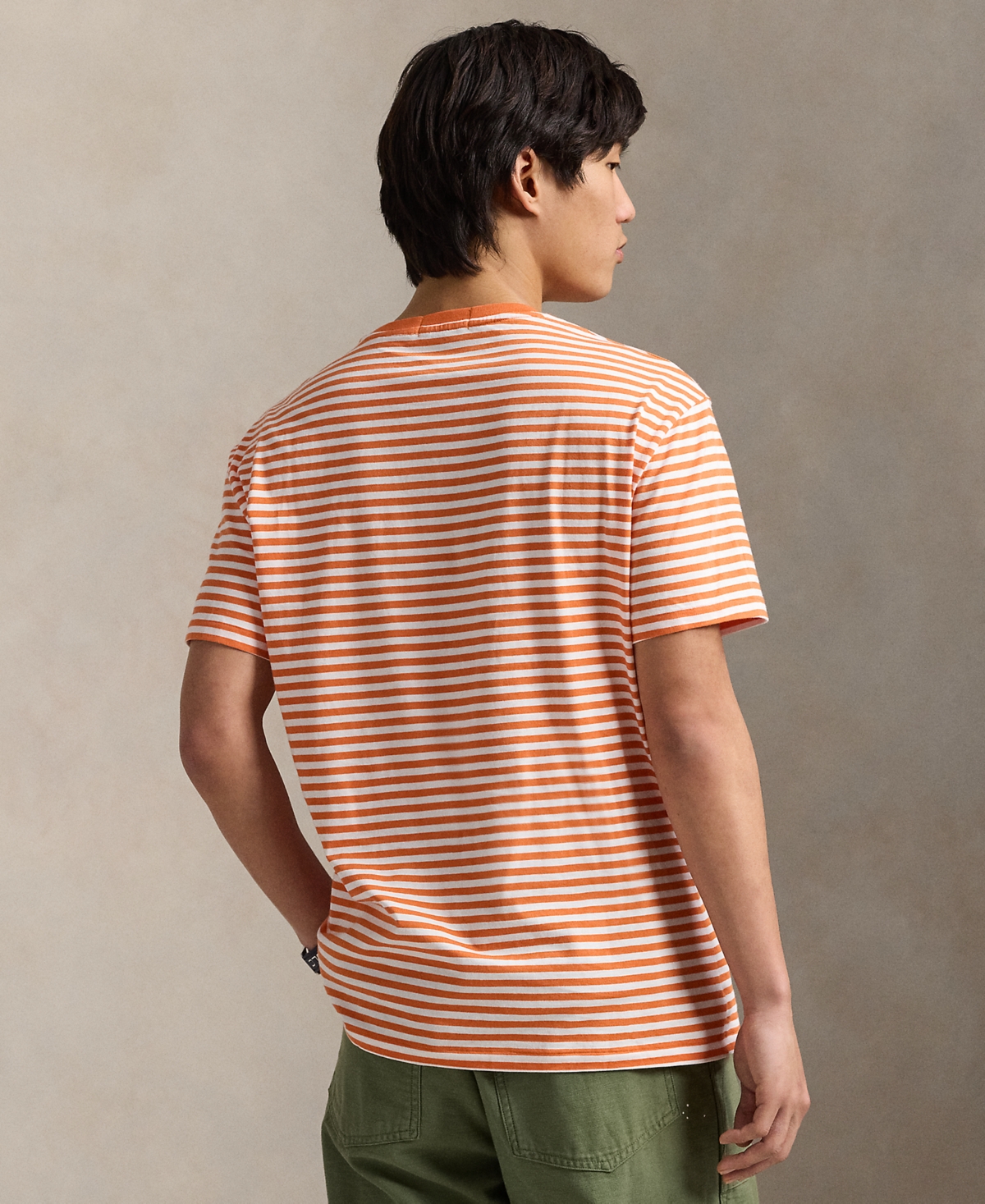 Polo Ralph Lauren Men's Classic-Fit Striped Jersey T-Shirt -white