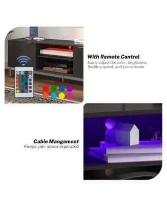 1 PC wooden Unique Herringbone Design Multifunctional TV Stand With LED Light