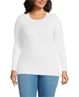 Plus Size Long Sleeve Micro Rib T-Shirt