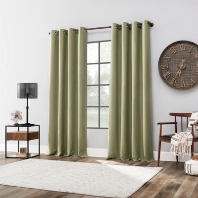 Linen Blend Blackout Grommet Top Curtain
