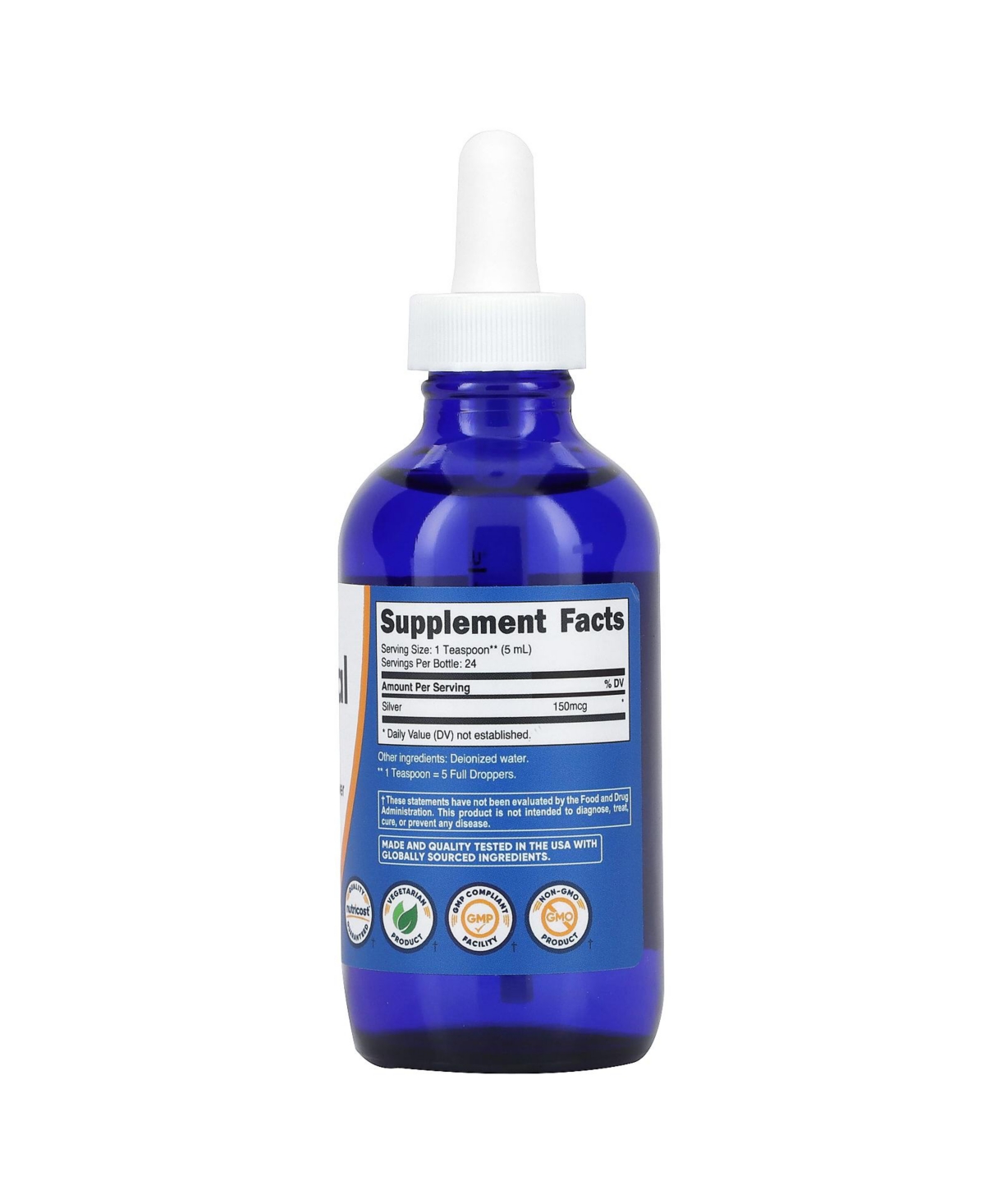 Nutricost Colloidal Silver Unflavored 30 Ppm - 4 fl (118 ml)
