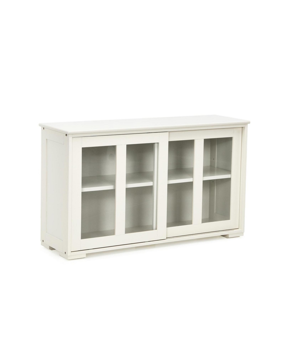 Sideboard Buffet Cupboard Storage Cabinet with Sliding Door-Antique - White