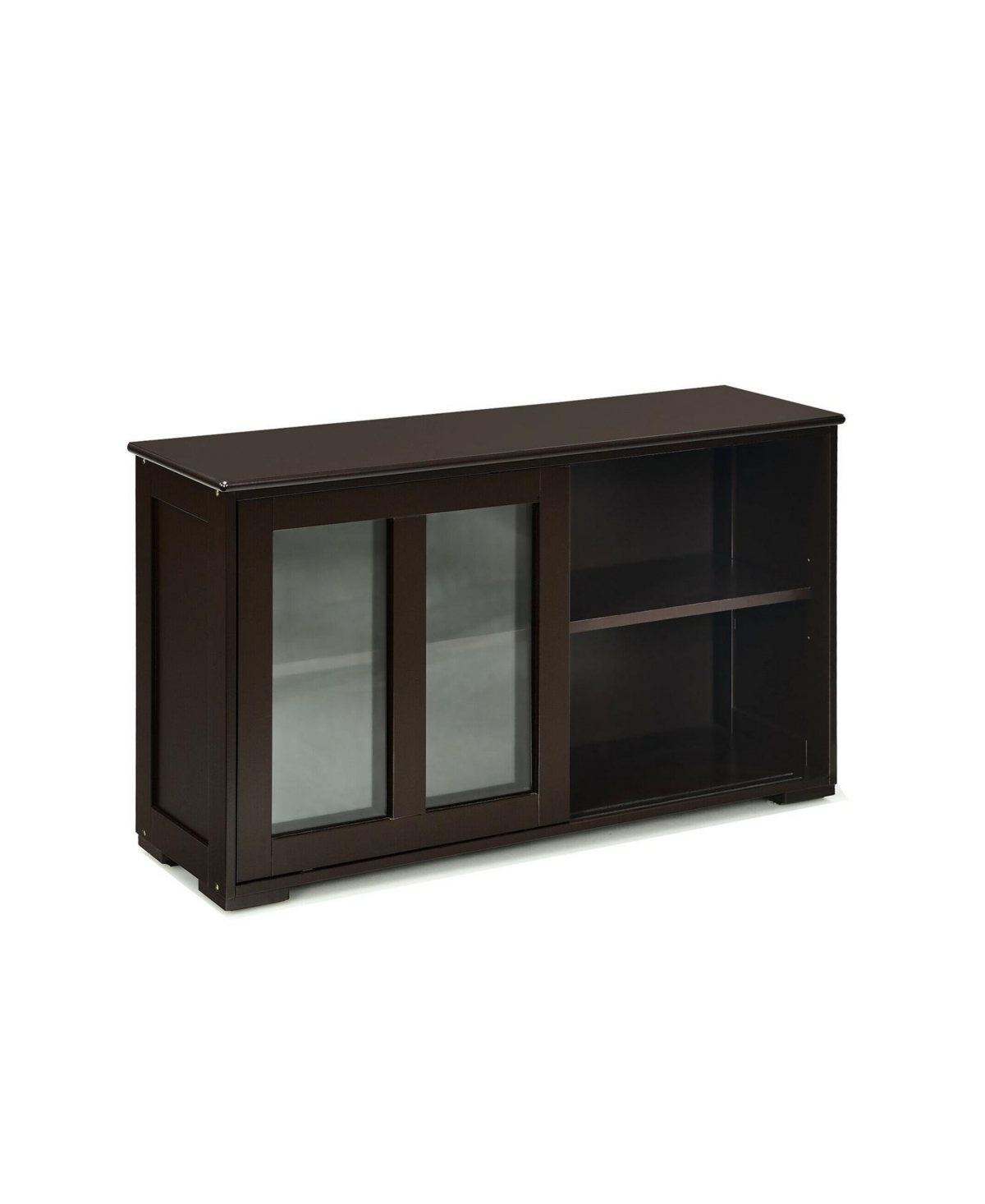 Sideboard Buffet Cupboard Storage Cabinet with Sliding Door - Brown
