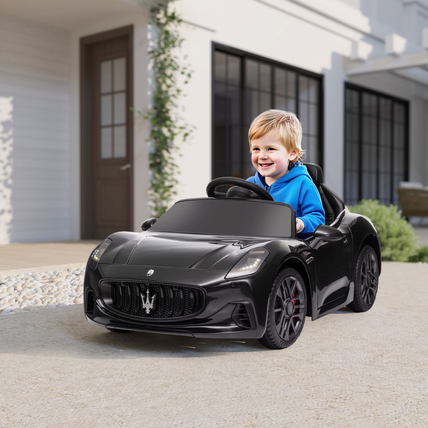 Детская игрушка Qaba Maserati Gran Turismo Folgore 12V Licensed Remote-Control Ride-On Car, 55 lb. Capacity, Ages 3+, цвет: Чёрный — фото 3