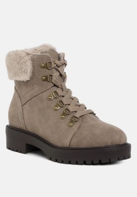 Womens Maranta Faux Fur Collar Ankle Boots