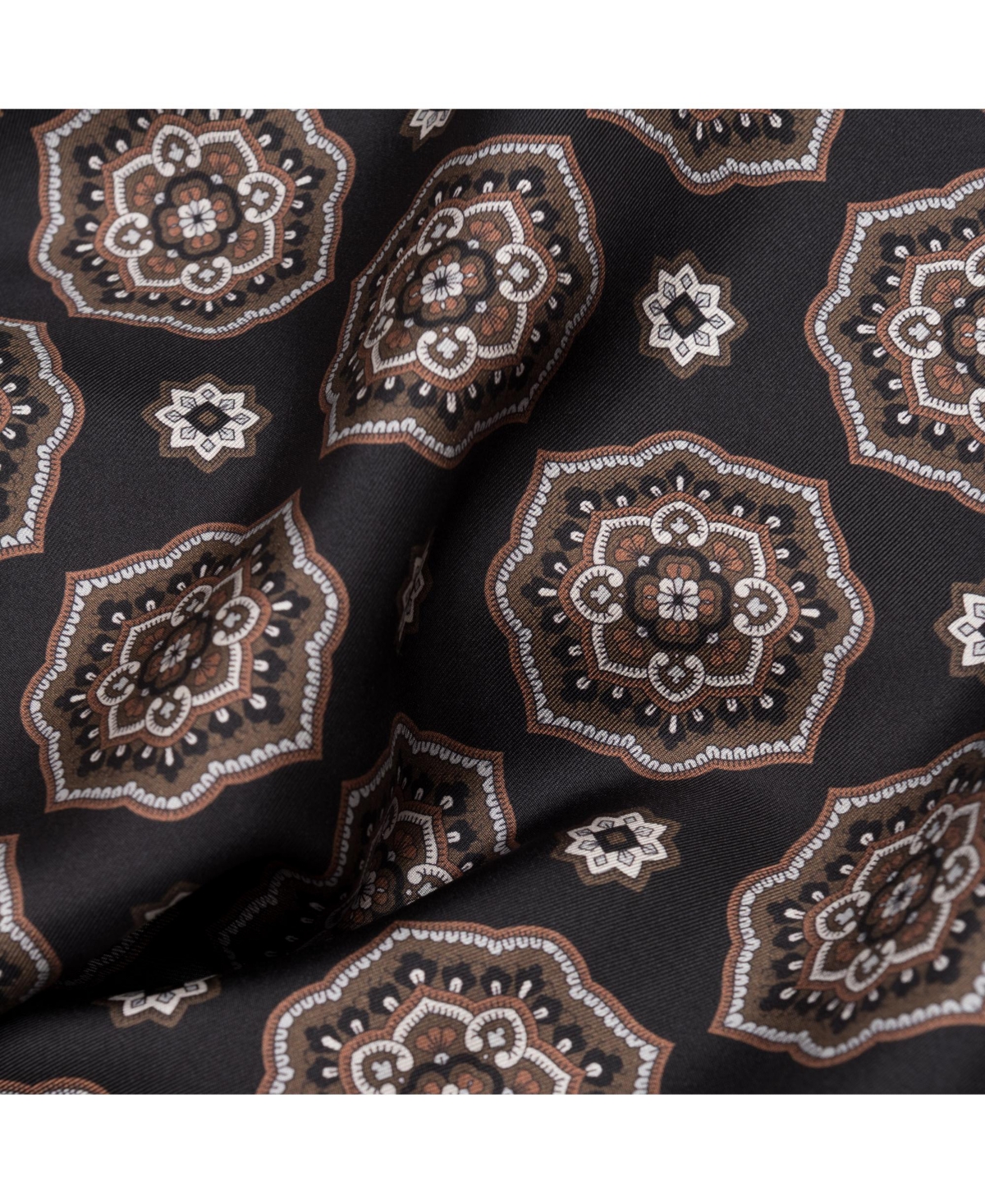 Elizabetta Men's Jove - Wool Backed Silk Scarf for Men - Black and brown