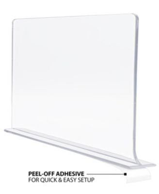 Acrylic Adhesive Shelf Divider Organizers, w/Self Adhesive Tape, Great for Closet Organization, Separating, Kitchen Cabinets and more 6-Pack