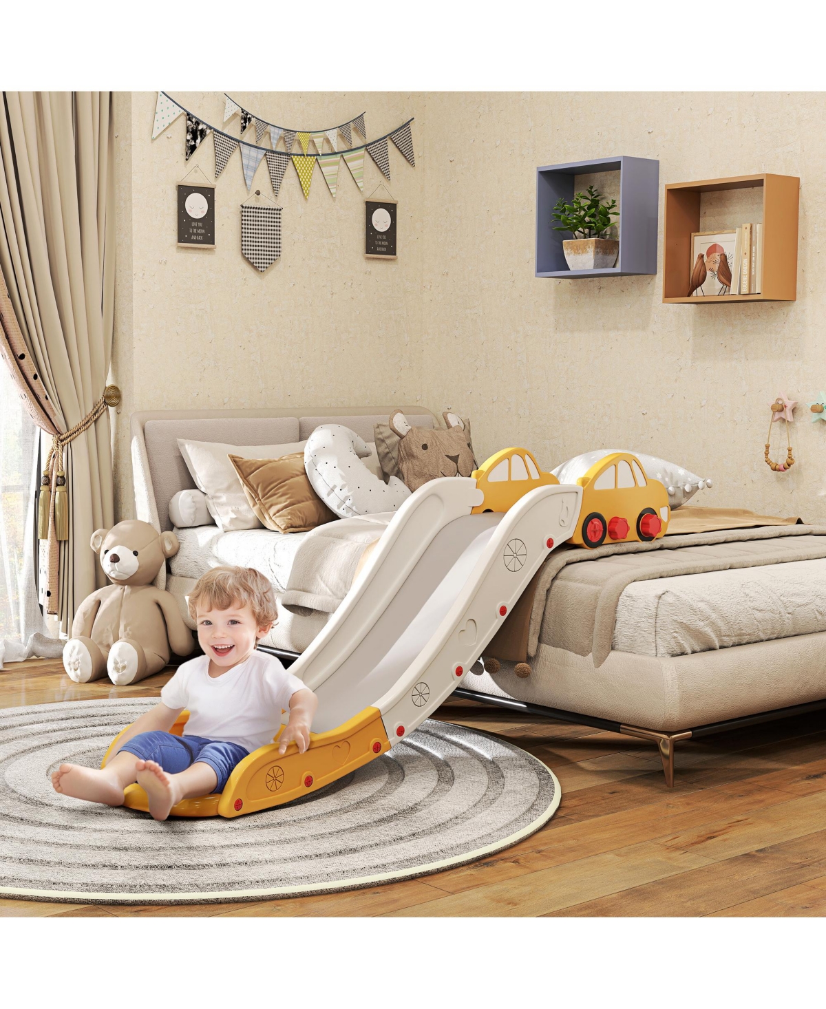 Qaba Boys Slide for Bed, Sofa, Extra Length, Easy to Assemble