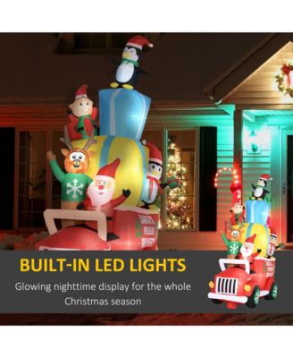 9ft Inflatable Santa Claus Drives a Car with Built-in LED for Garden