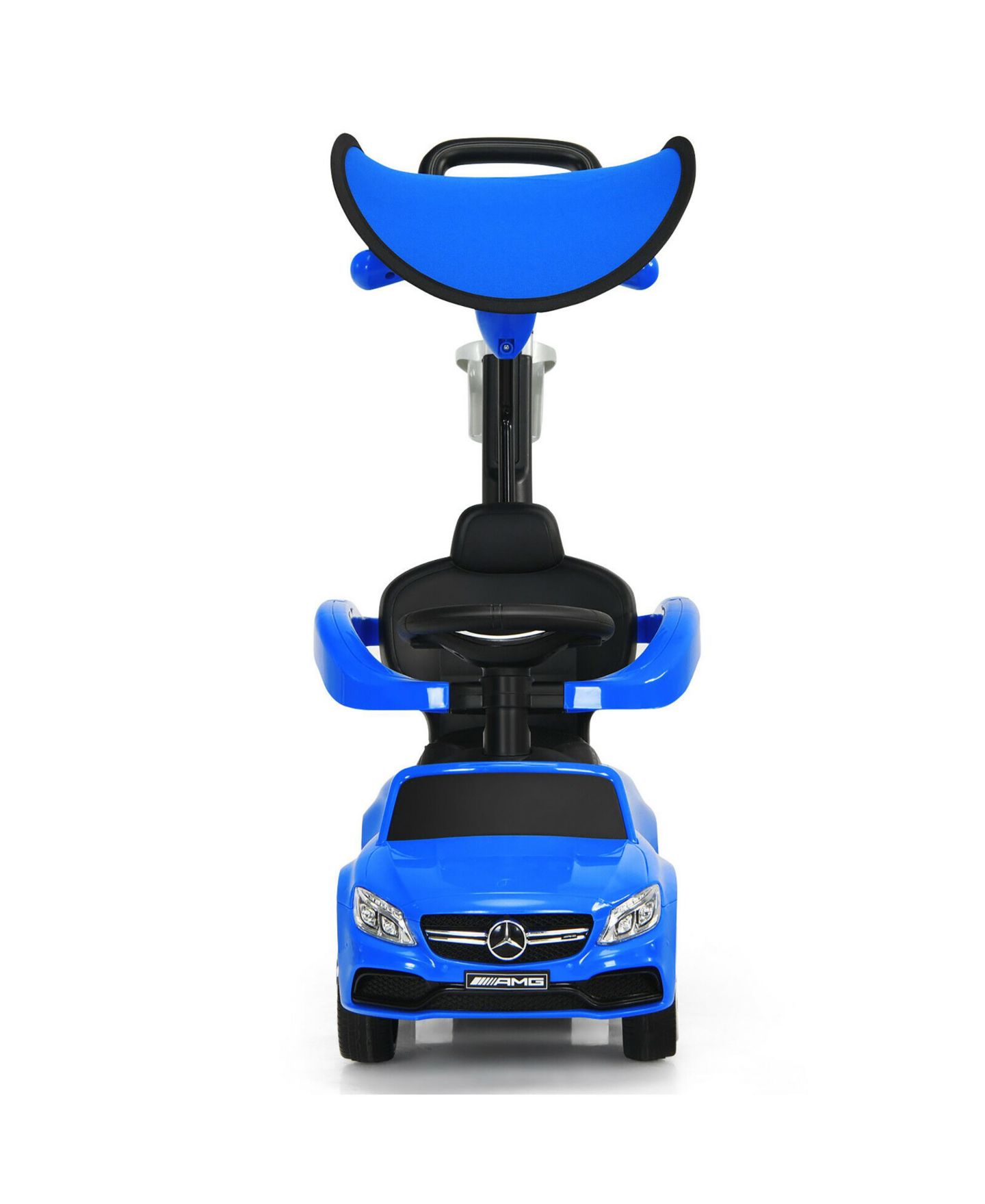 Детская игрушка Costway 3 in 1 Mercedes Benz Ride-On Push Car, Ages 18-36 Months, цвет: Синий — фото 4
