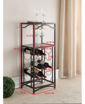 Metal 15 Bottle Wine Rack Storage Organizer, Brushed Copper