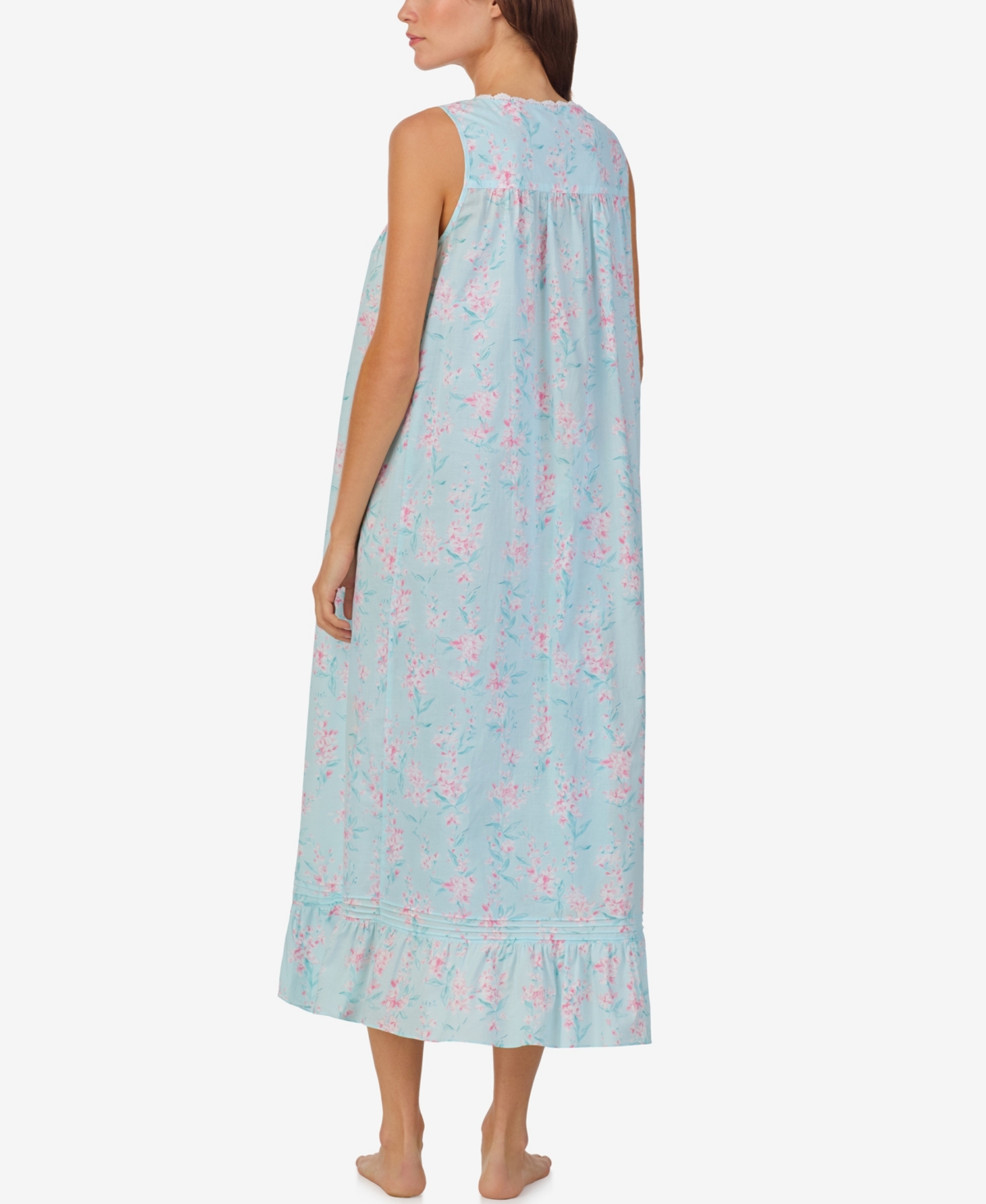 Shop Eileen West Women's Sleeveless Ballet Nightgown In Aqua Floral