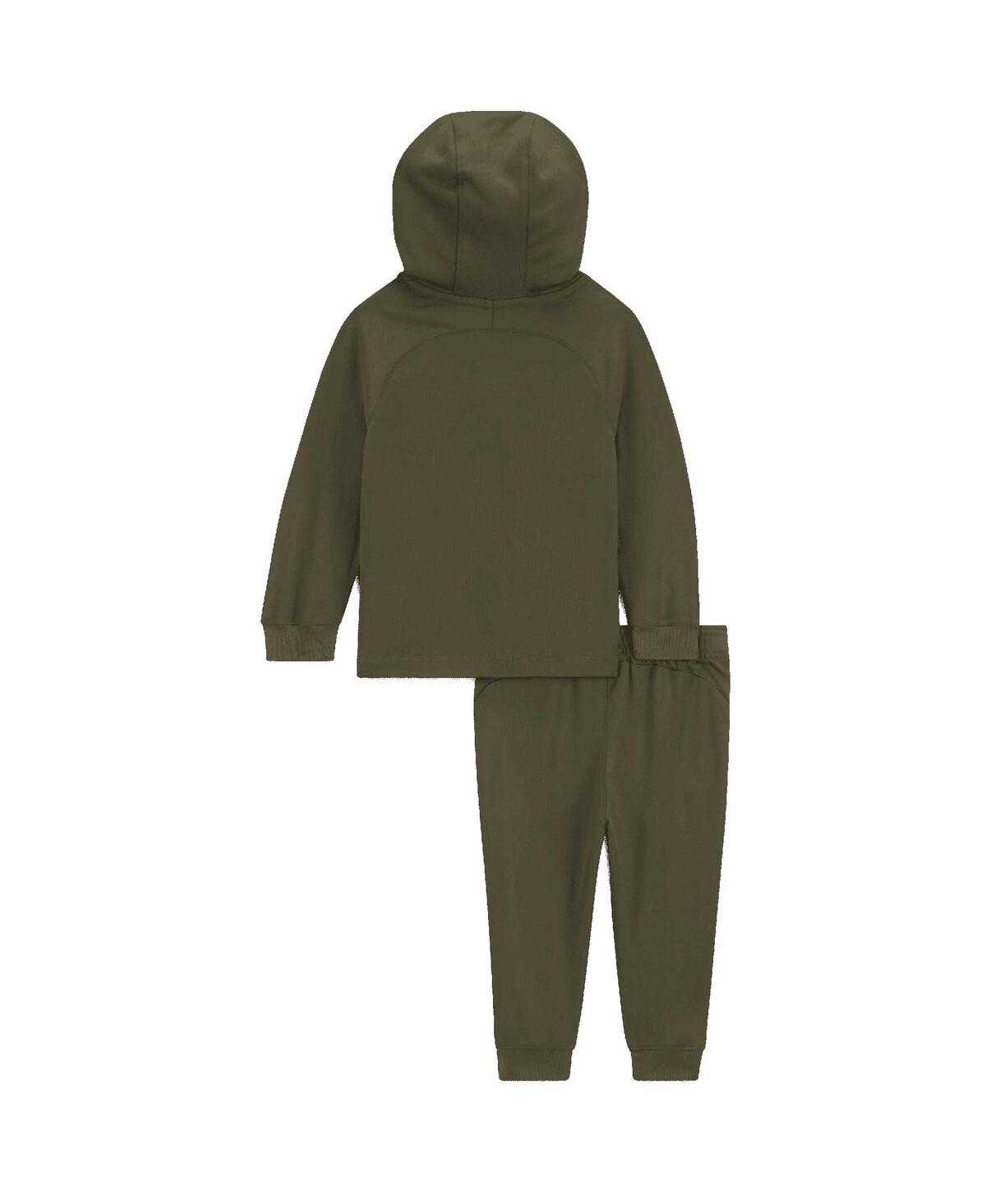 Jordan Baby Boys And Girls Olive Paris Saint-germain 2023/24 Fourth Strike Raglan Tracksuit Set In Olive
