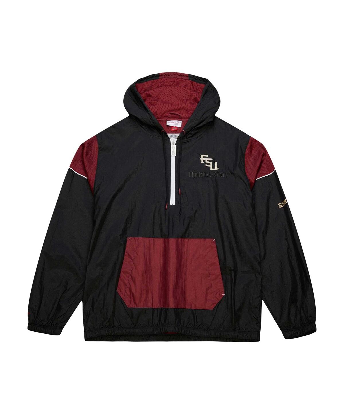 Mitchell & Ness Men's Black Florida State Seminoles Team 3.0 Anorak Half-zip Hoodie In Black