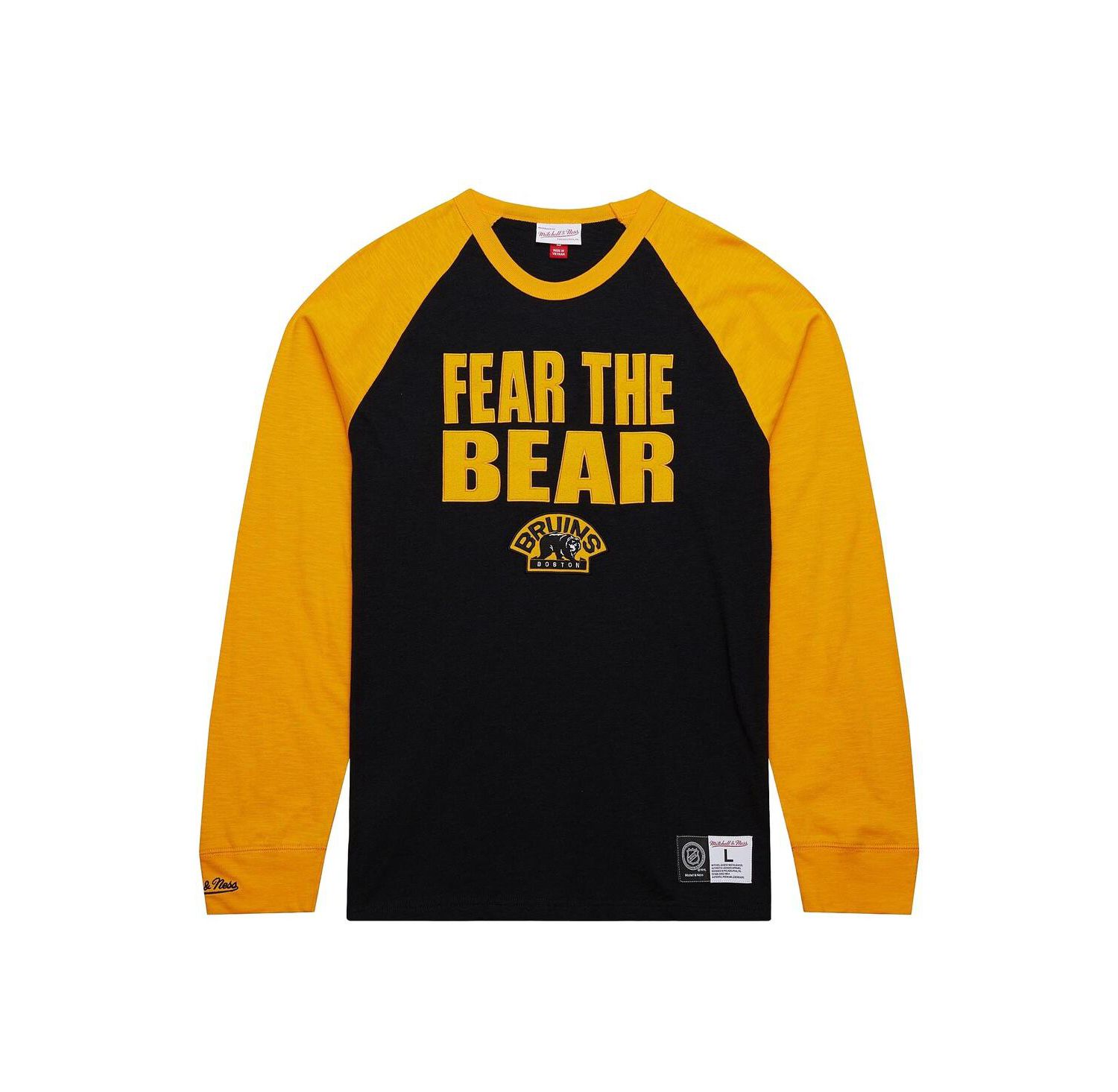 Men's Black/Gold Boston Bruins Legendary Slub Raglan Long Sleeve T-Shirt