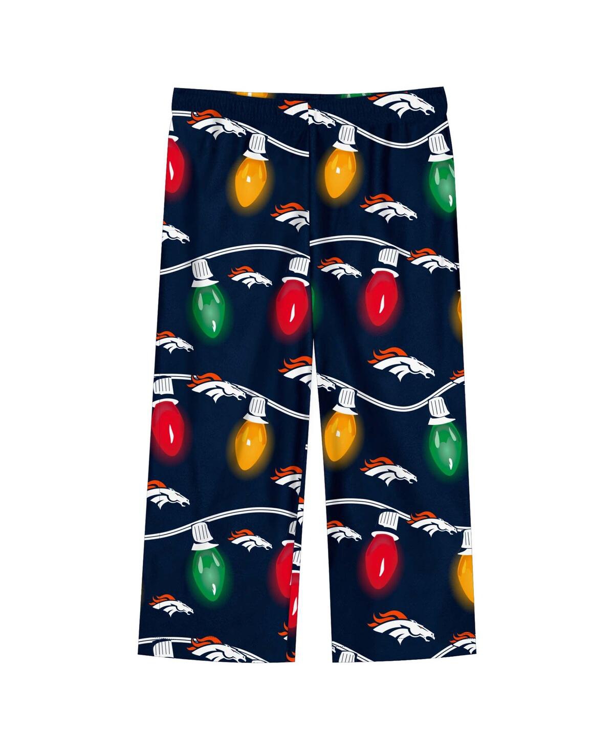 Outerstuff Toddler Dallas Cowboys Two-piece Garland Holiday Long Sleeve Pajama Set In Navy