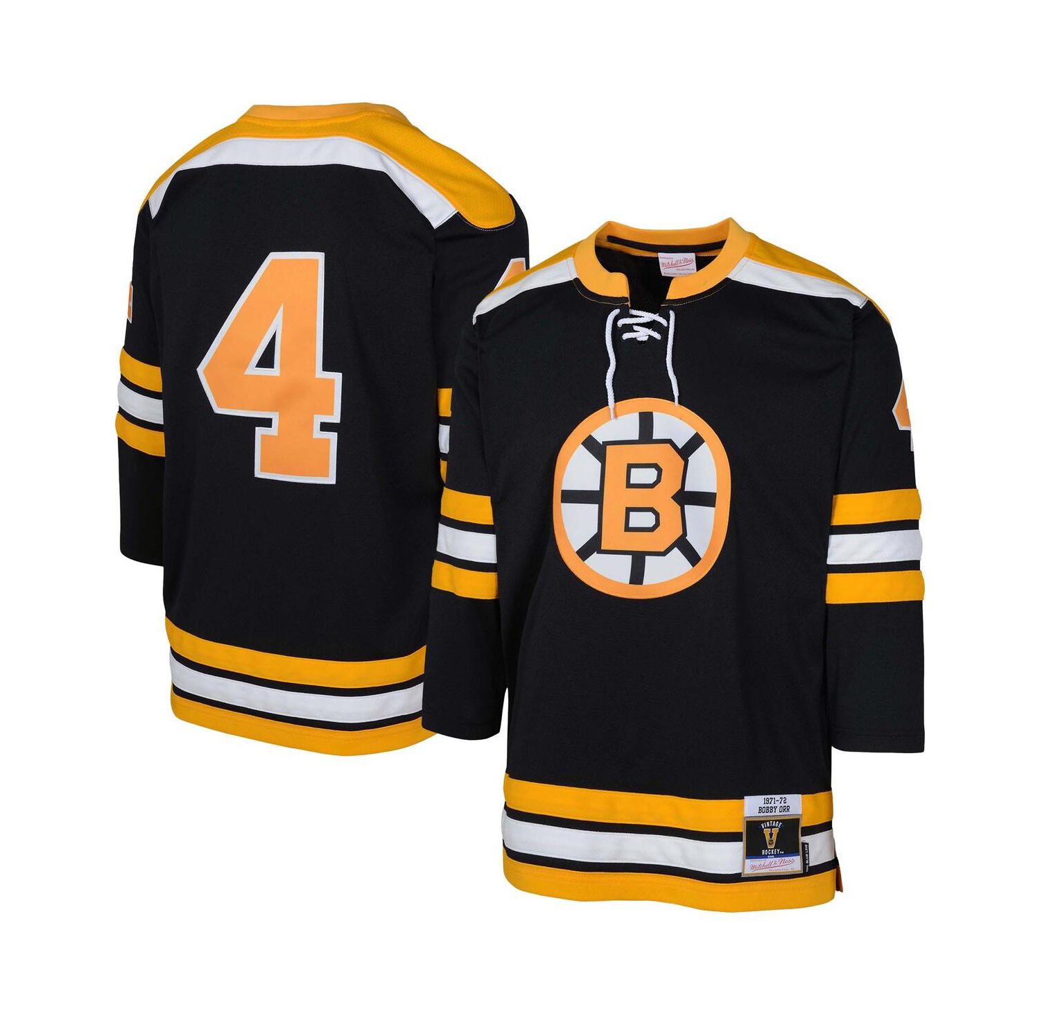 Big Boys and Girls Bobby Orr Black Boston Bruins Blue Line Player Jersey